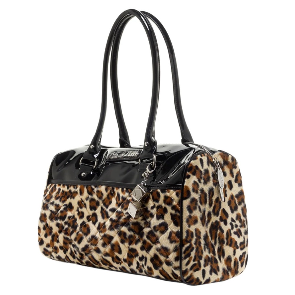 LUX DE VILLE Atomic Tote Bag in Black Leopard